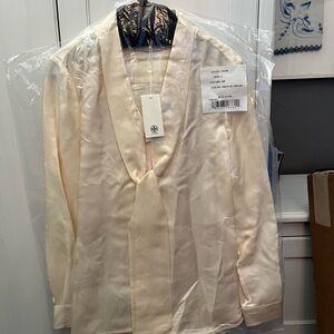 Cream Tory Burch tie blouse